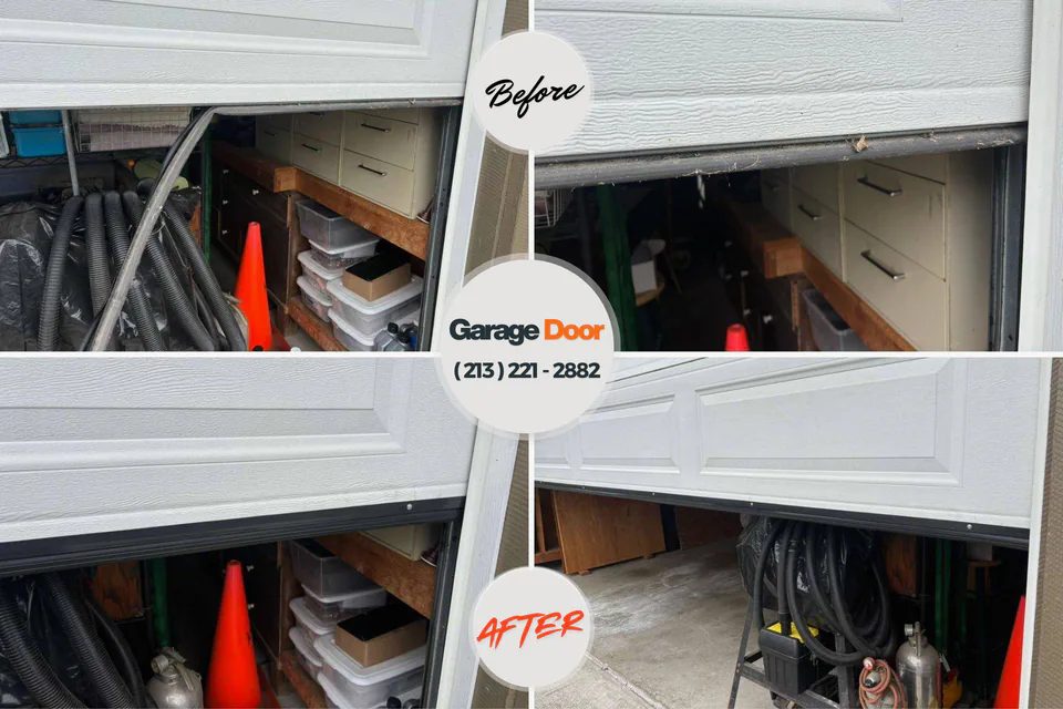 Before and after: garage door repair Waikele, HI